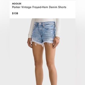 AGOLDE Parker Vintage Frayed-Hem Denim Shorts